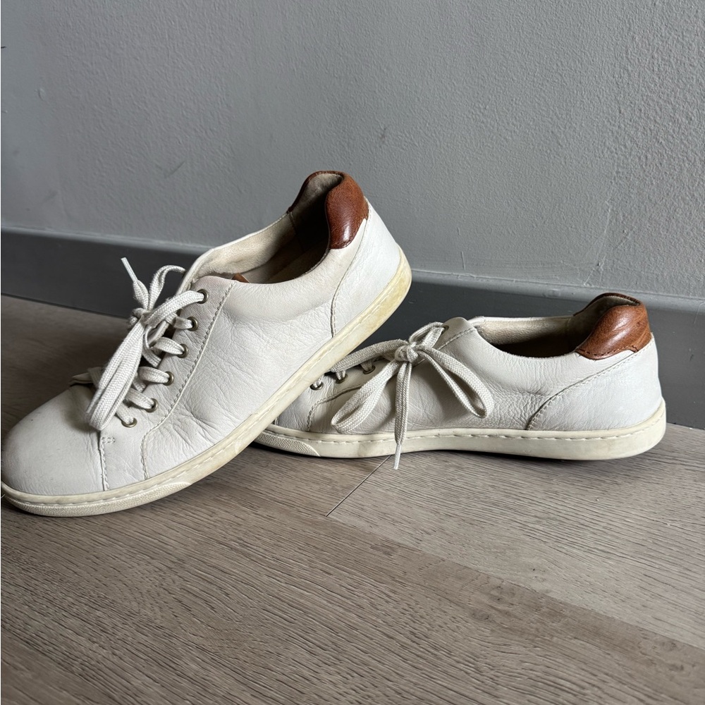 Born White and Brown 100% Leather Men's Sneakers